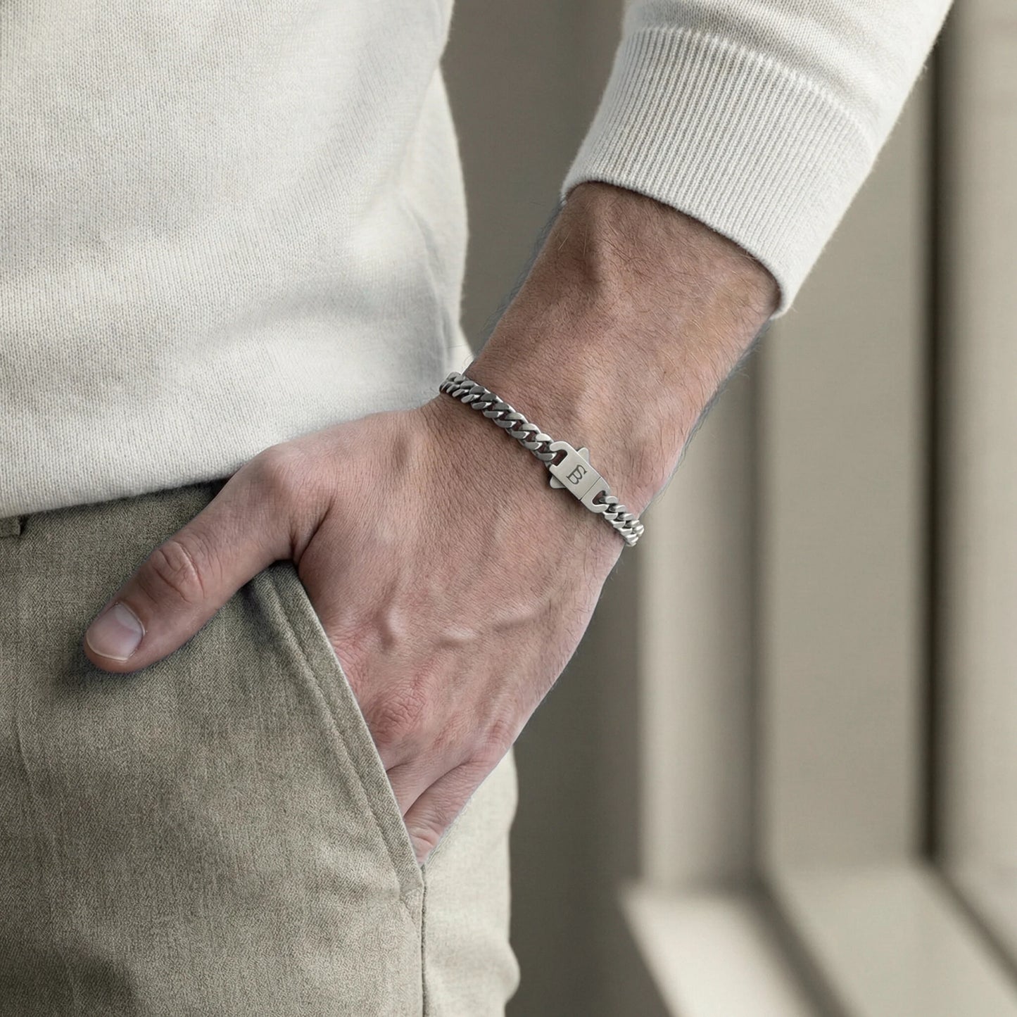 Steel & Barnett Link Chain Bracelet In Stainless Steel Small