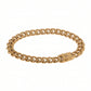 Steel & Barnett Cuban Link Chain Bracelet In Plated 18ct Gold Medium