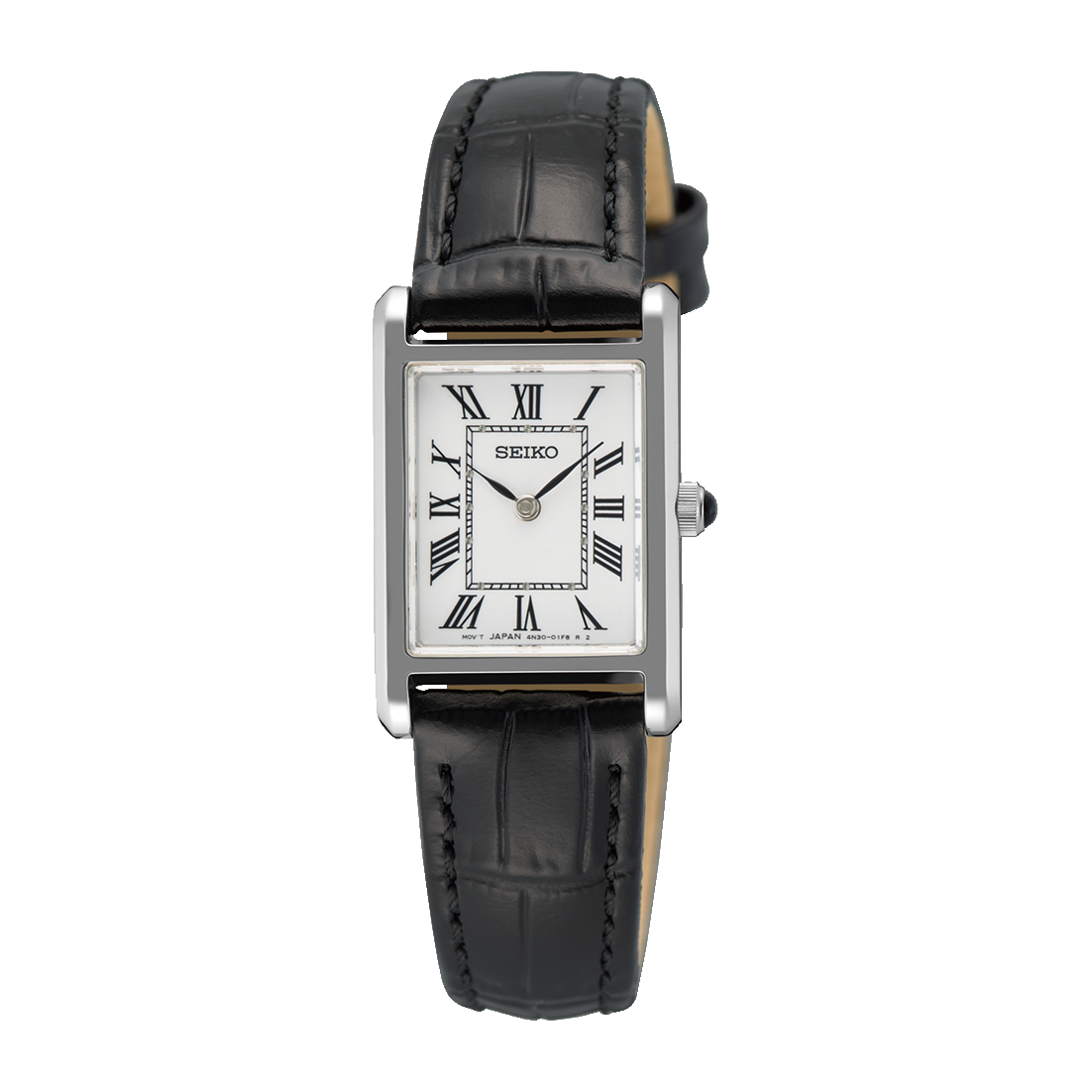 Seiko Ladies Quartz Watch in Silver tone with Leather Strap SWR107P1