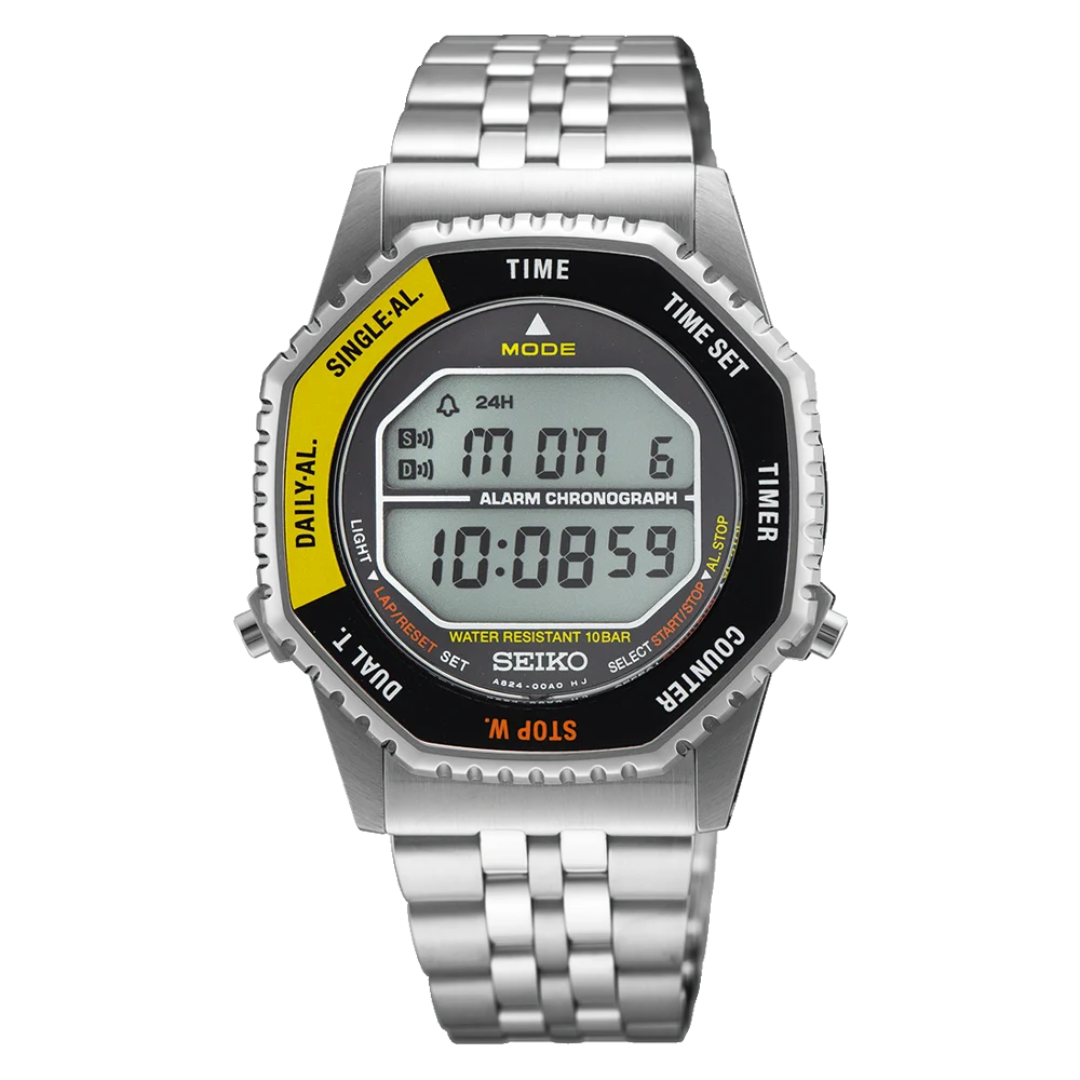 Seiko Rotocall Black and Yellow Digital Quartz Watch SMGG17P1