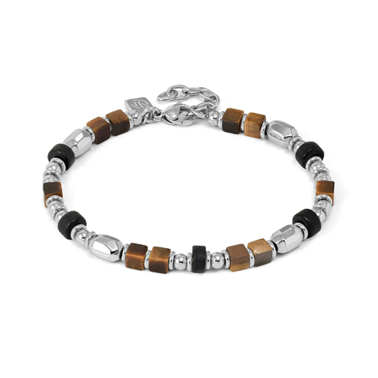 Nomination Instinct Style Infinity Edition Tigers Eye and Black Agate Bracelet 027936/097