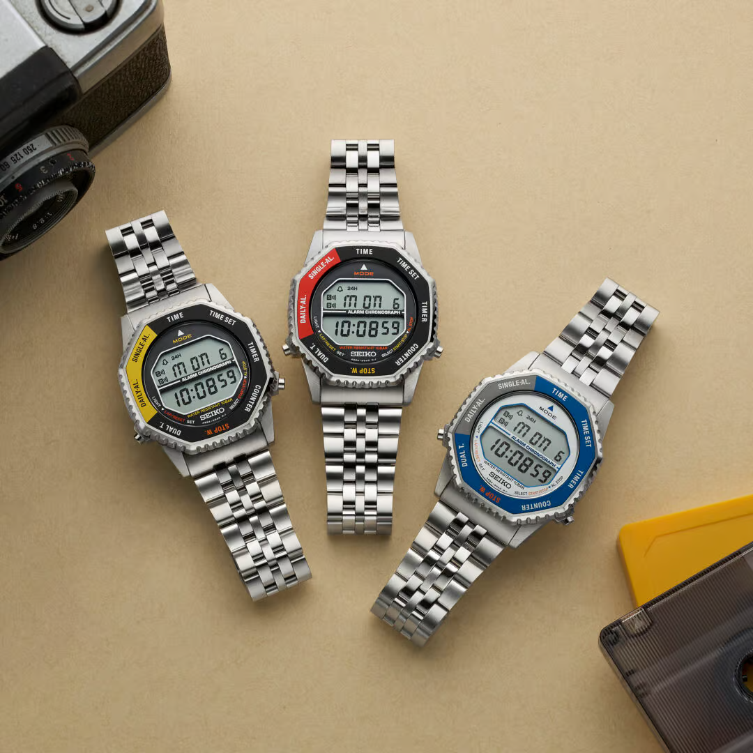 Seiko Blue and Silvertone Rotocall Digital Quartz Watch SMGG21P1
