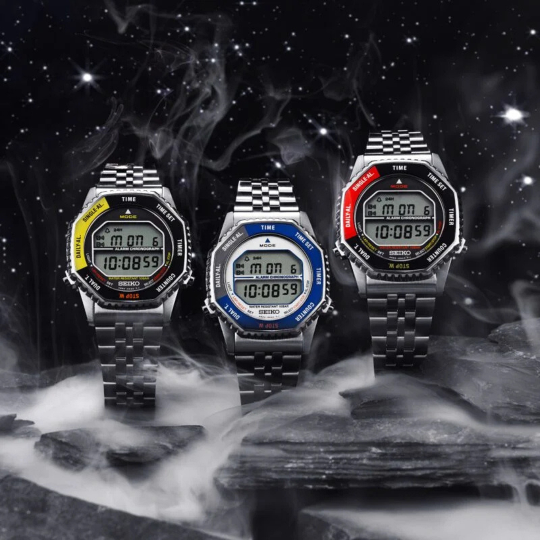 Seiko Blue and Silvertone Rotocall Digital Quartz Watch SMGG21P1