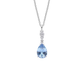 Diamonfire Sterling Silver Blue Teardrop and Marquise Drop Necklace