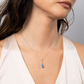 Diamonfire Sterling Silver Blue Teardrop and Marquise Drop Necklace