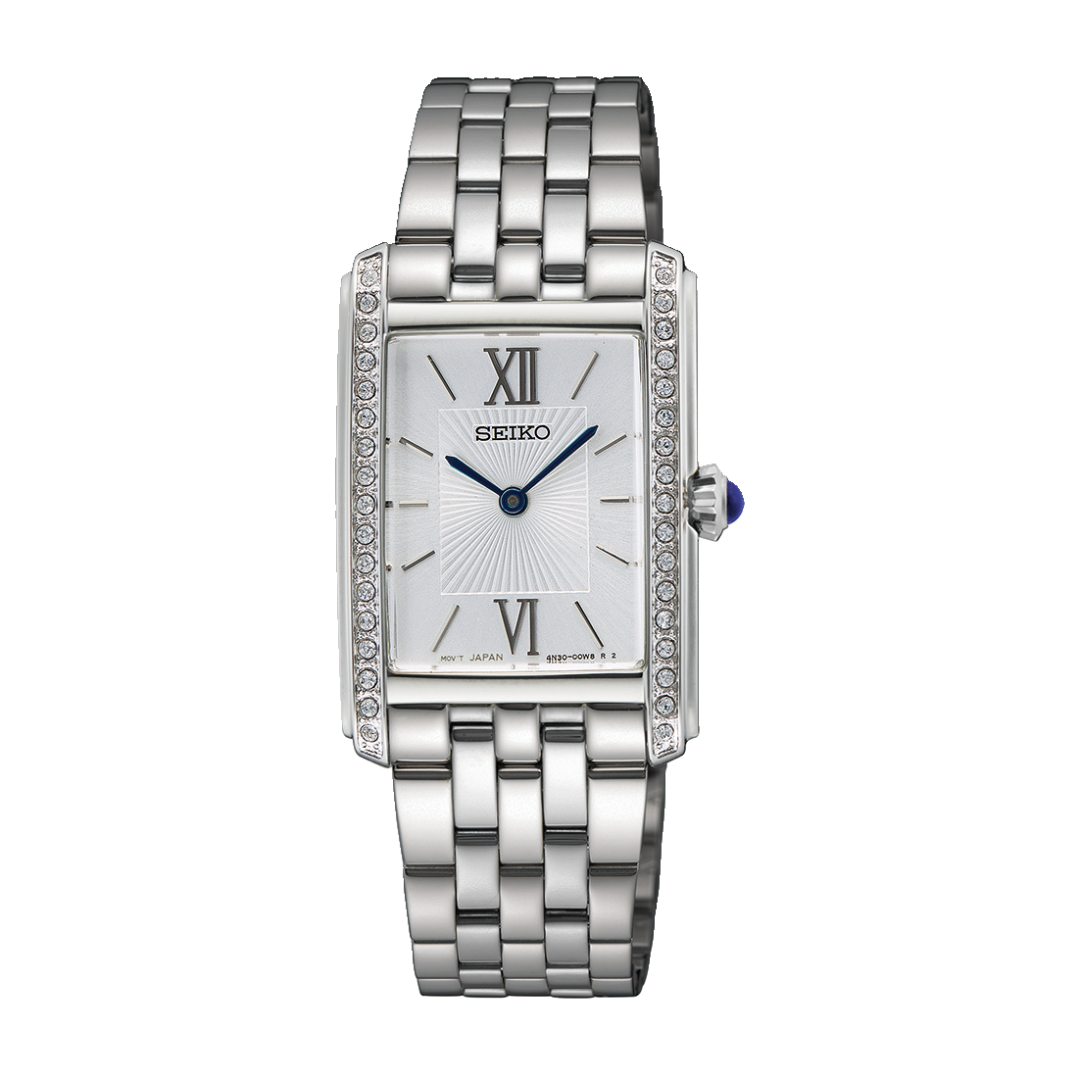 Seiko Ladies Watch Silver Dial Crystal Set Quartz SWR091P1