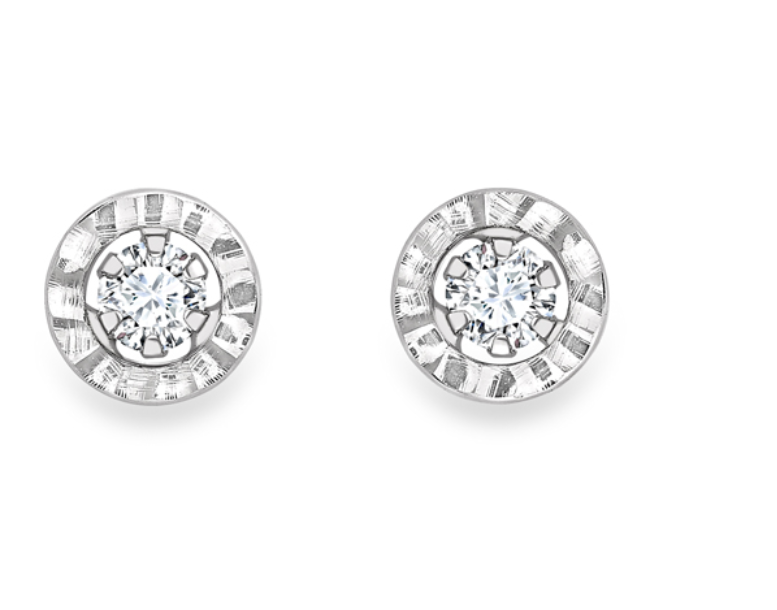 9ct White Gold 6mm Cubic Zirconia Stud Earrings