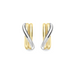 9ct White & Yellow Gold Half Hoop Earrings