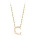 9ct Yellow Gold Mini Initial C Charm & Chain