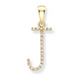 9ct Yellow Gold Diamond Initial J