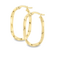 9ct Yellow Gold Twist Oblong Hollow Hoop Earrings