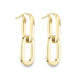9ct Yellow Gold Hollow 2 Oval Links Hoop Earrings