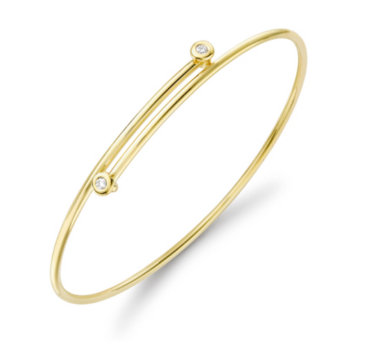 Diamond Crossover Bangle in 18ct Yellow Gold