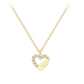 Cubic Zirconia Half Polished Heart Pendant & Chain in 9ct Yellow Gold