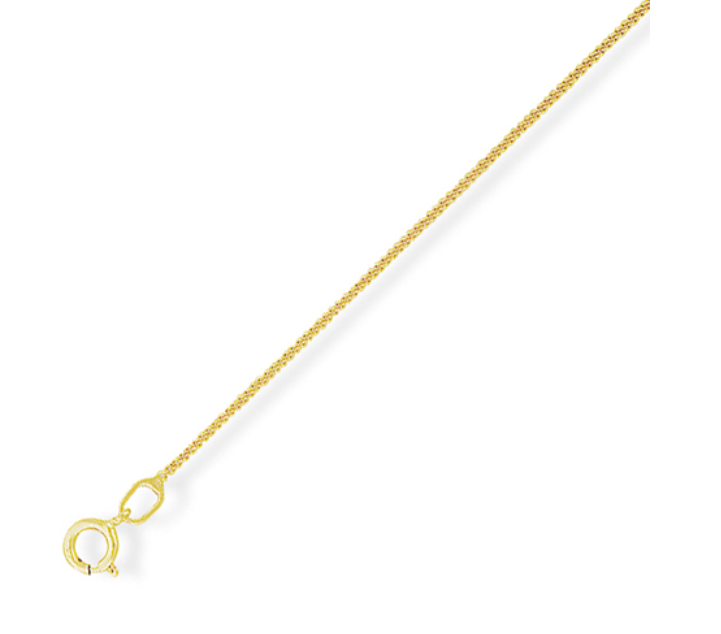 18ct Yellow Gold Fine Flat Curb Chain 18"