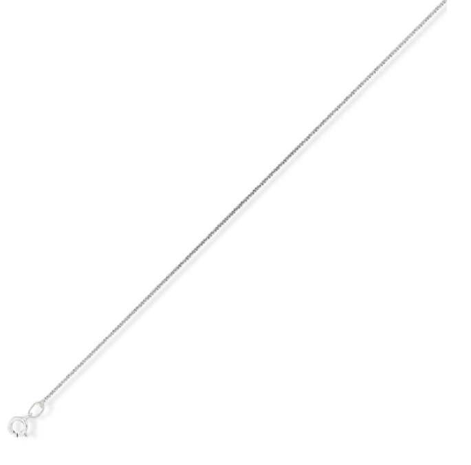18ct White Gold Fine Flat Curb 18" Chain