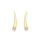 9ct Yellow Gold Curved Hollow Diamond 0.12ct Stud Earrings
