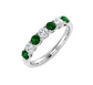 18ct White Gold Emerald and Diamond Half Eternity Ring