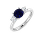 18ct White Gold Sapphire and Diamond Three Stone Ring