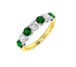 18ct Yellow Gold Emerald and Diamond Half Eternity Ring