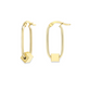 9ct Yellow Gold Oval Tubes With Cube Hoop Earrings