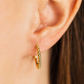 Yellow Gold Plated Beaded Hoop Earrings 18mm