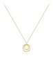 9ct Yellow Gold Double Twist Circles with 3 Diamonds Necklace