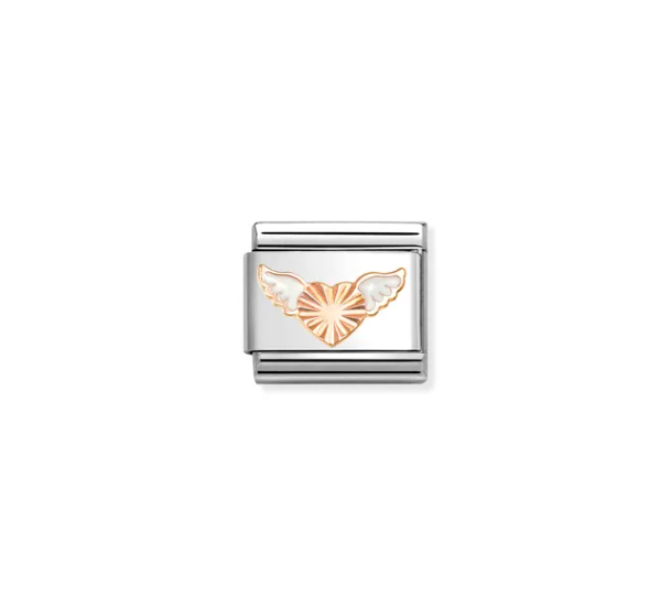 Nomination Composable Classic Rose Gold Flying Etched Heart Charm 430202/46