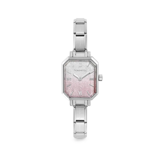 Nomination Time Paris Fade Glitter Pink-Silver Dial Watch 076037/034