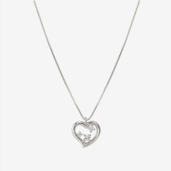 Nomination Dreams Beats Heart Necklace in Sterling Silver with Cubic Zirconia 242602/004