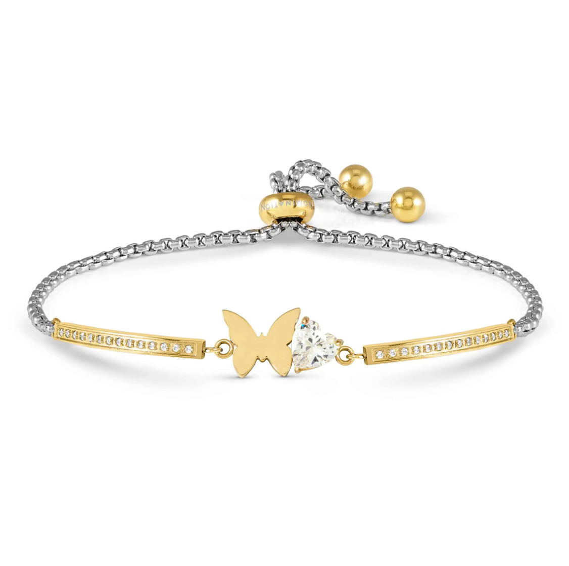 Nomination Milleluci Yellow Gold Plated Butterfly and Cubic Zirconia Bracelet 028021/010