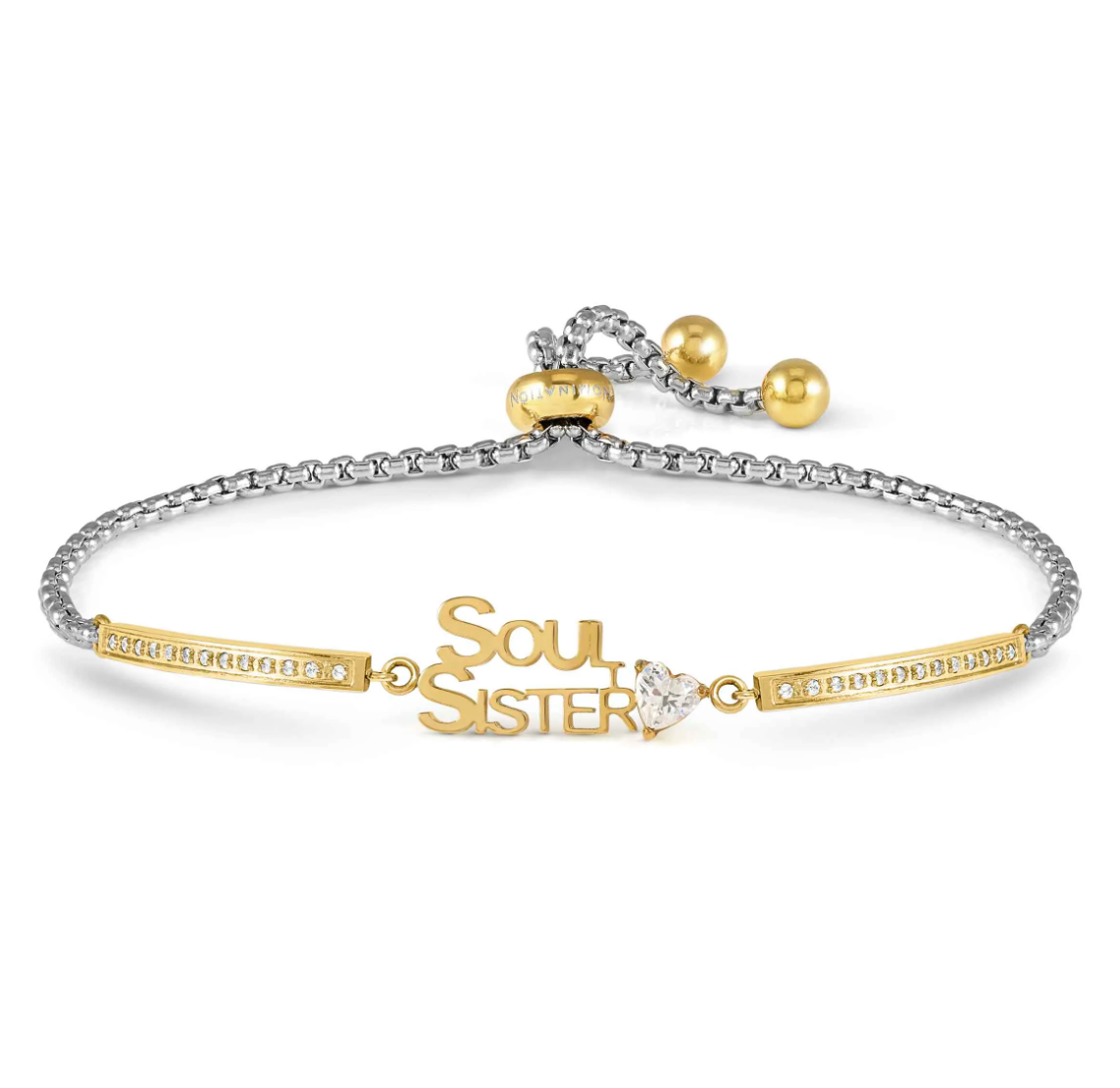 Nomination Milleluci Yellow Gold Plated Soul Sisters and Cubic Zirconia Bracelet 028027/007