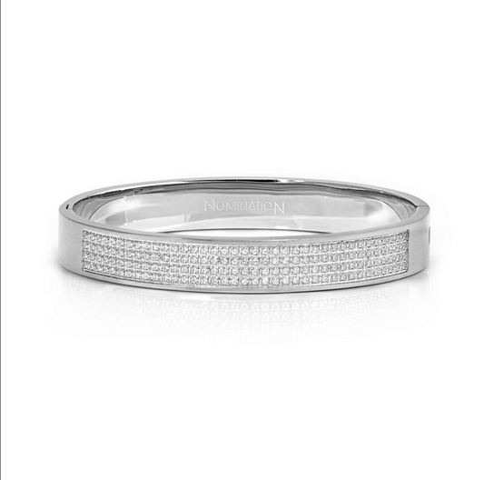 Nomination Pretty Bangles Cubic Zirconia Wide Bangle Size Medium 029535/001