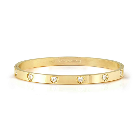 Nomination Yellow Gold Plated Pretty Bangles Heart Bangle Size Medium 029529/020