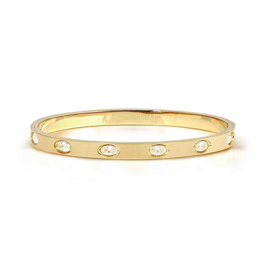 Nomination Pretty Bangles Stainless Steel Cubic Zirconia Ovals Bangle Large 029527/020