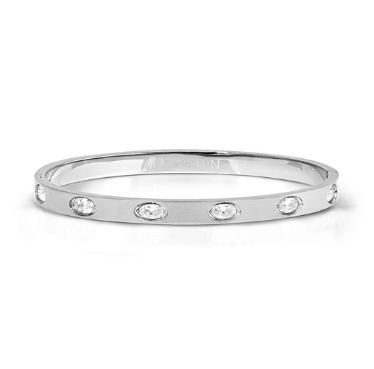 Nomination Pretty Bangles Stainless Steel Cubic Zirconia Ovals Bangle Medium 029526/001