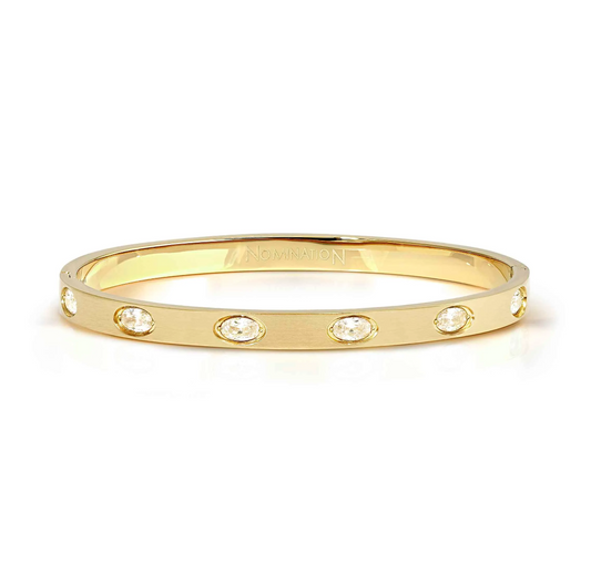 Nomination Pretty Bangles Yellow Gold Plated Oval Cubic Zirconia Bangle Small 029525/020