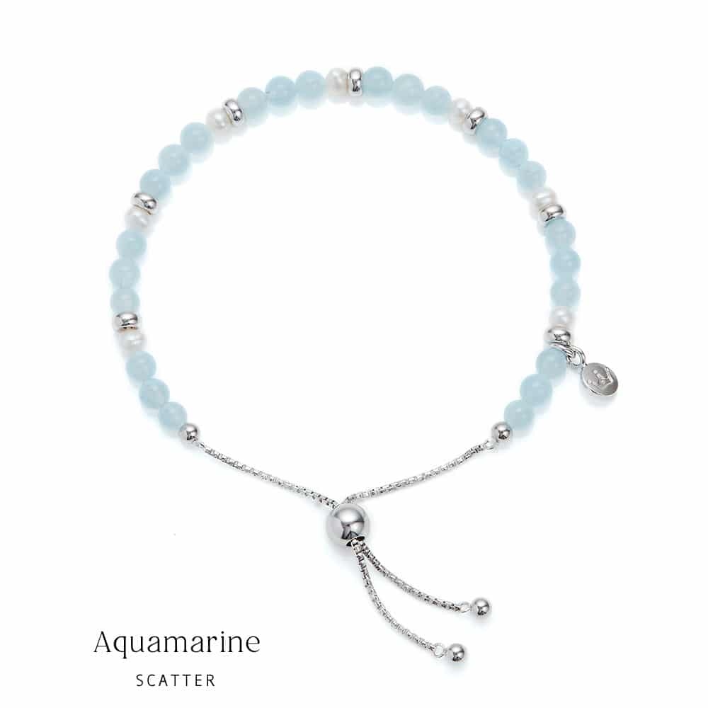 Jersey Pearl Aquamarine Freshwater Pearl Sky Scatter Bracelet