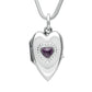 Sterling Silver Derbyshire Blue John Slim Heart Shaped Silver Locket And Chain