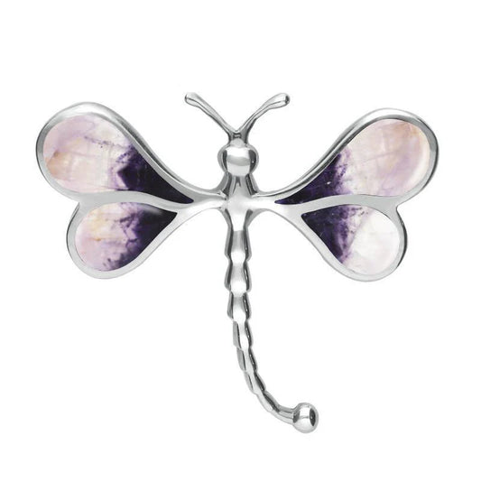 Sterling Silver Derbyshire Blue John Dragonfly Brooch