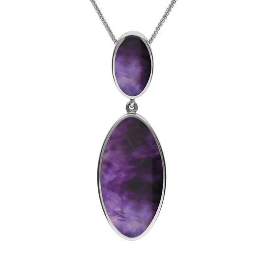 Derbyshire Blue John Sterling Silver Graduated Necklace