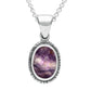 Derbyshire Blue John Sterling Silver Oval Necklace