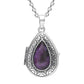 Sterling Silver Derbyshire Blue John Pear Shaped Locket And Chain