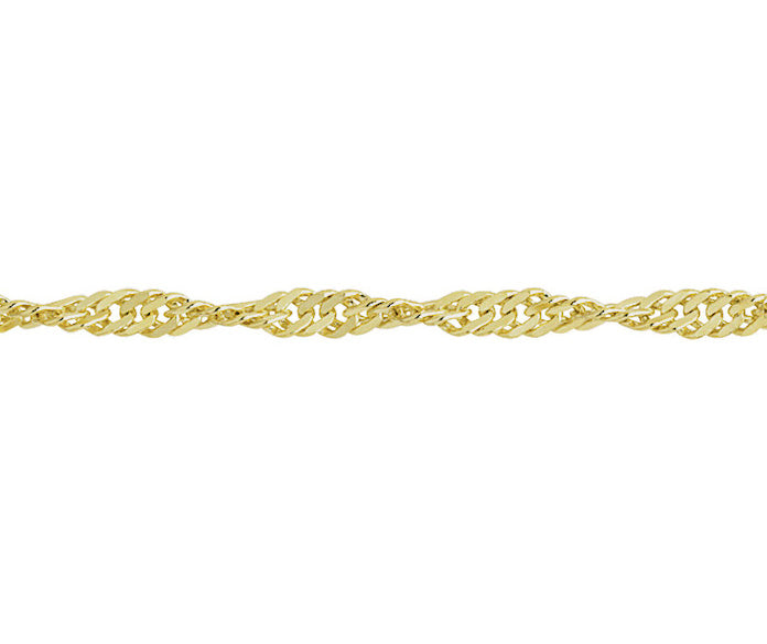 9ct Yellow Gold Twisted Curb Chain 20"
