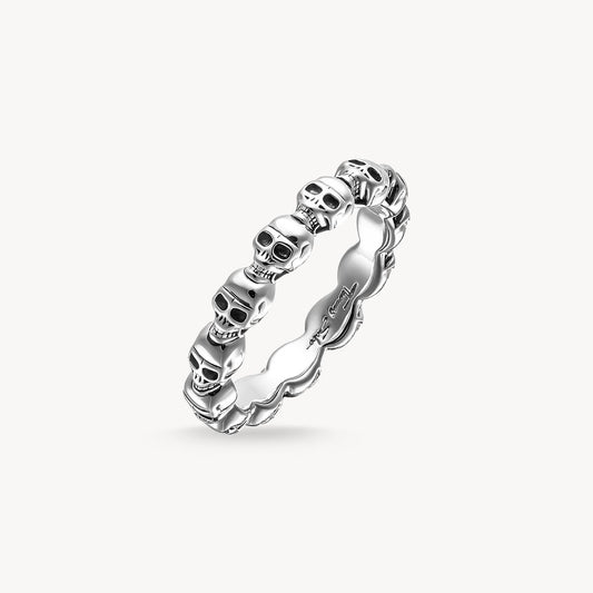 Thomas Sabo Sterling Silver Skull Ring Size 58 TR1922-001-12