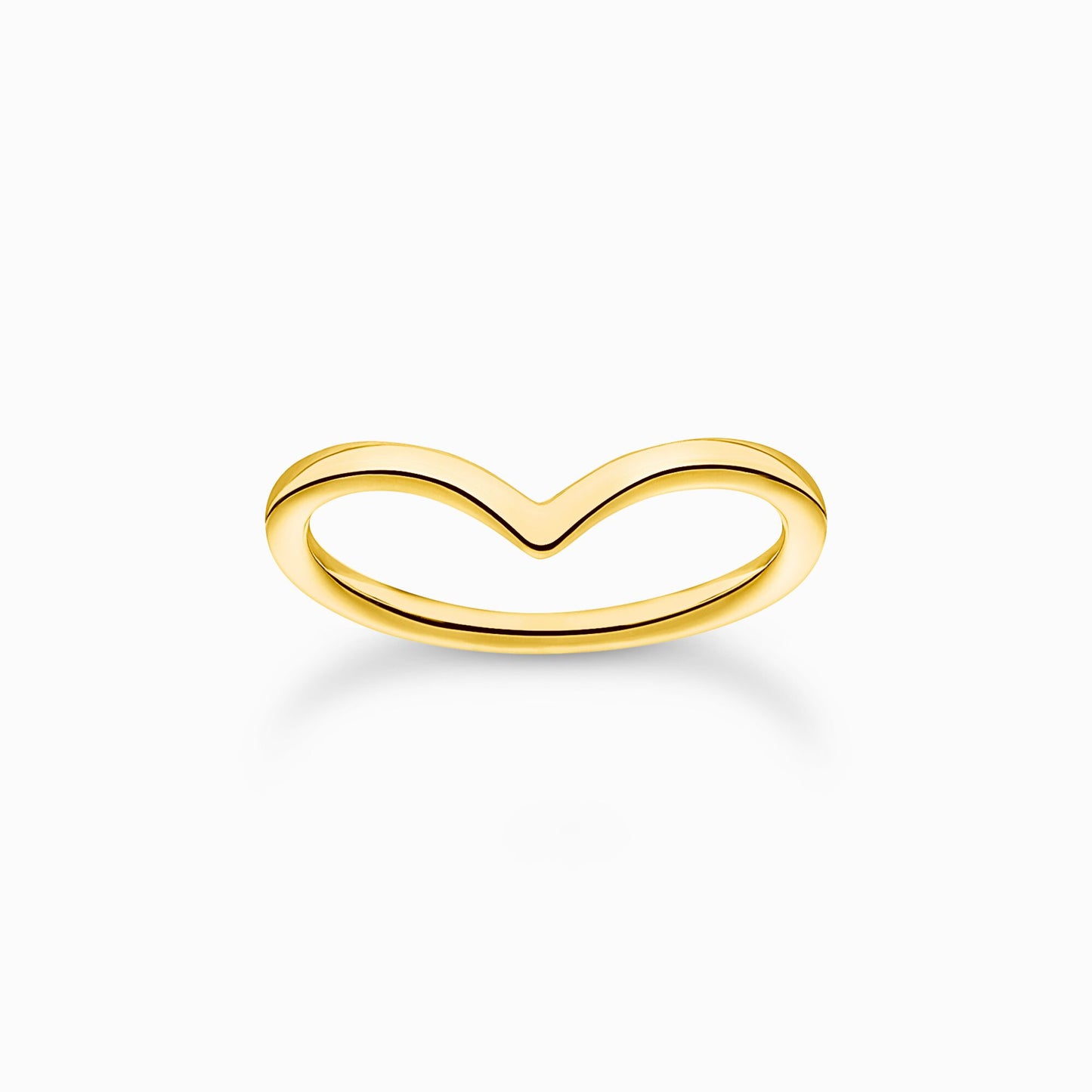 Thomas Sabo Yellow Gold Plated Wishbone Ring Size 56 TR2393-413-39