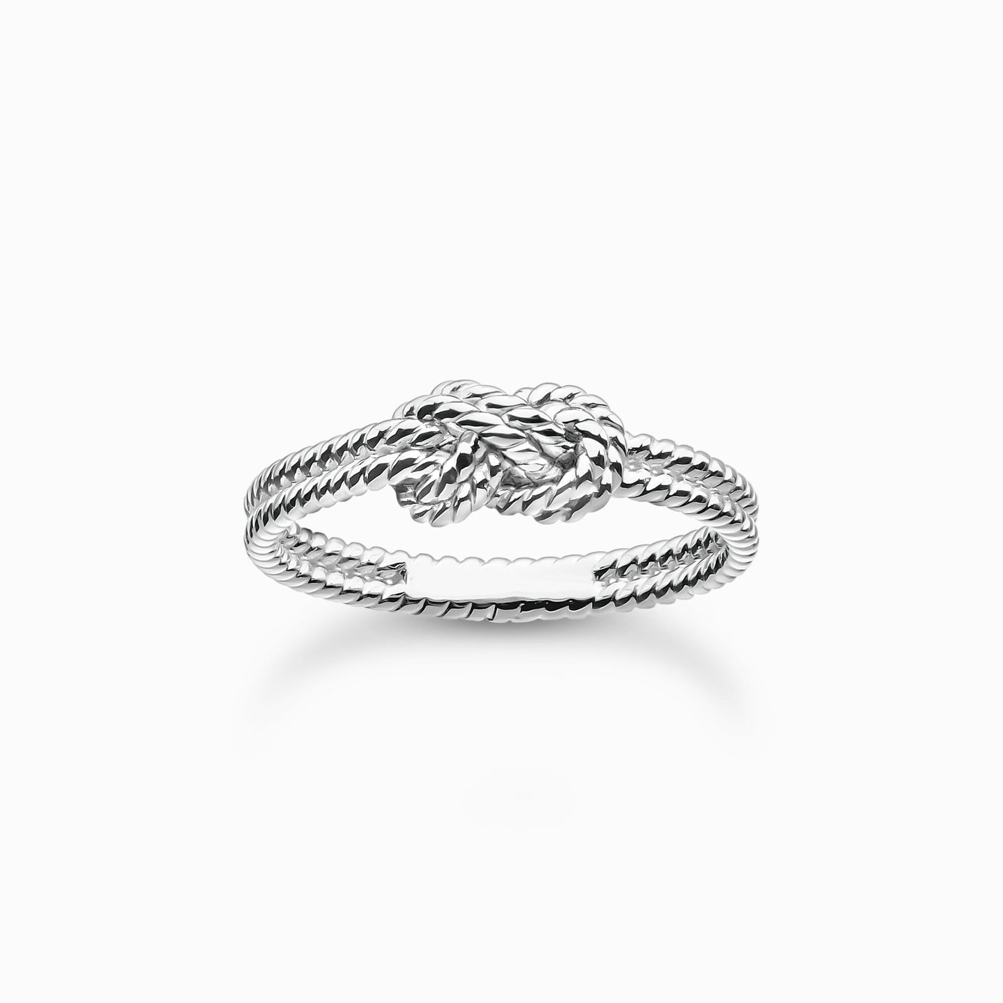 Thomas Sabo Sterling Silver Two Row Knot Ring Size 56 TR2399-001-21