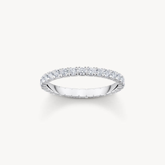 Thomas Sabo Sterling Silver Slim Cubic Zirconia Ring Size 52 TR2467-051-14