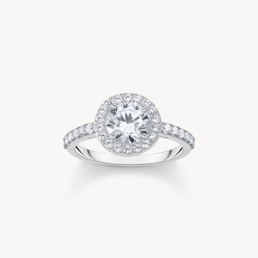 Thomas Sabo Sterling Silver Cubic Zirconia Cluster Ring Size 52 TR2475-051-14