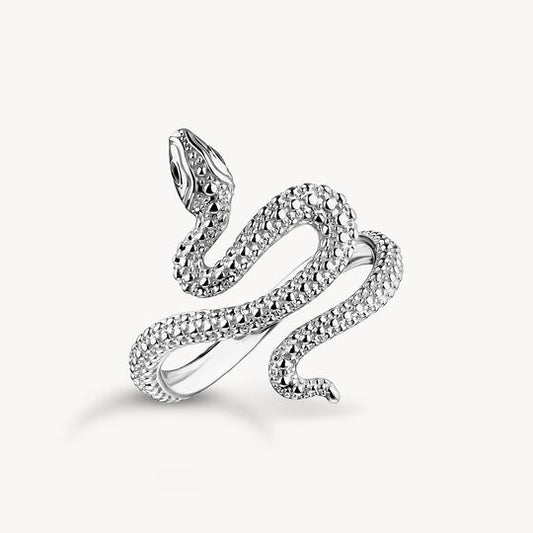 Thomas Sabo Sterling Silver Cubic Zirconia Snake Ring Size 54 TR2483-664-21
